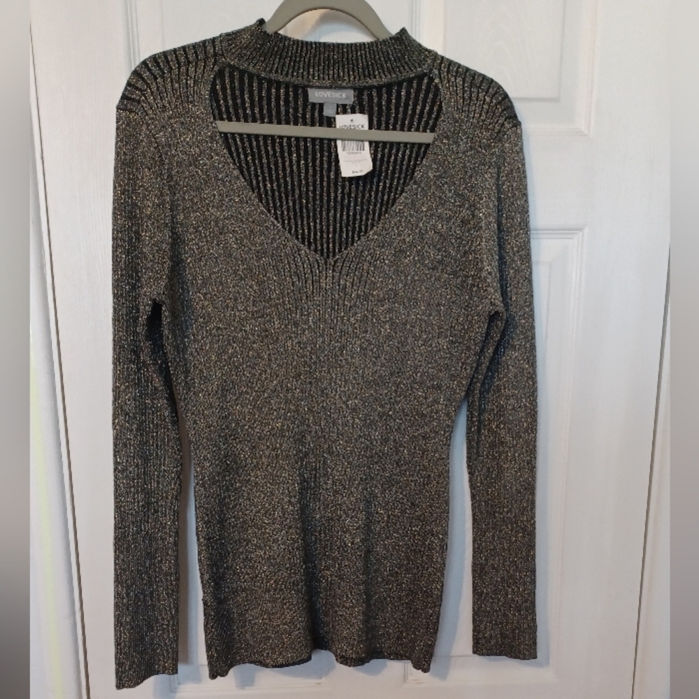 Lovesick Peekaboo Metallic Sweater